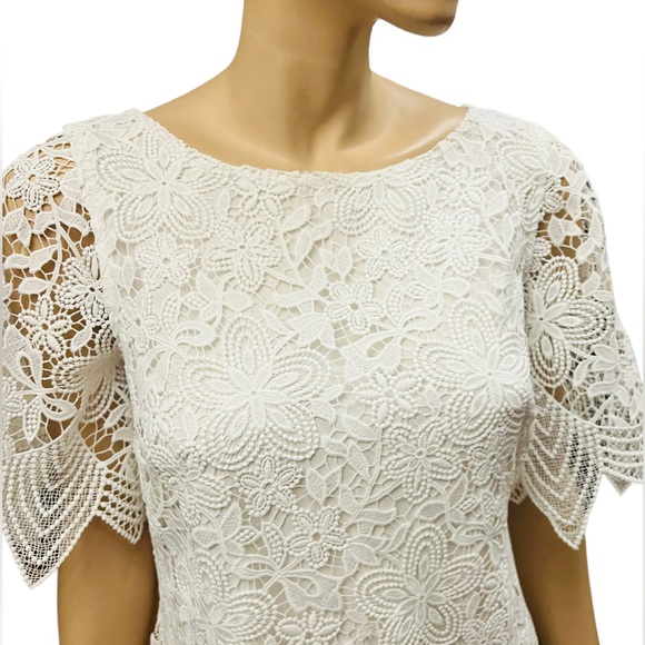 Anthropologie Charleston Lace Mini Dress Size 6 with Lining 100% Polyester - Picture 9 of 12